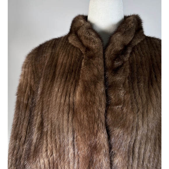 MINK FUR WomenS Jacket Brown Size L - Picture 6 of 17
